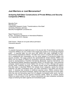 Just Warriors or Just Mercenaries? - European International Studies