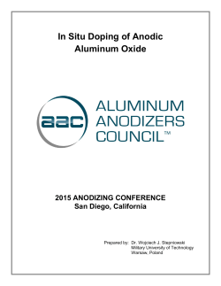 In Situ Doping of Anodic Aluminum Oxide