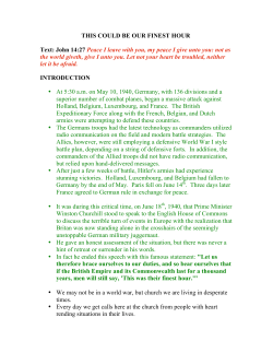 THIS COULD BE OUR FINEST HOUR Text: John 14:27 Peace I