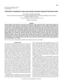 Evaluation of amplitude in male song