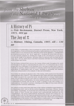 A History of Pi The Joy of1t