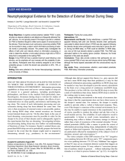 Neurophysiological Evidence for the Detection of External Stimuli