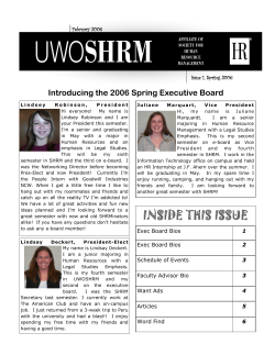 February 2006 - University of Wisconsin Oshkosh