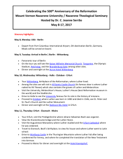 Printable Itinerary - Mount Vernon Nazarene University