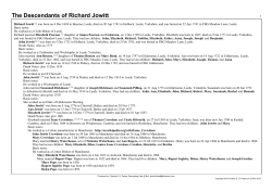 The Descendants of Richard Jowitt