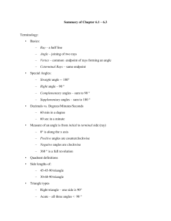 Summary of Chapter 6.1 &ndash; 6.3 Terminology: &bull; Basics: &ndash; Ray &ndash; a half