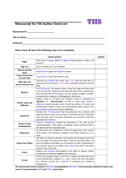 Manuscript for TIIS Author Check List