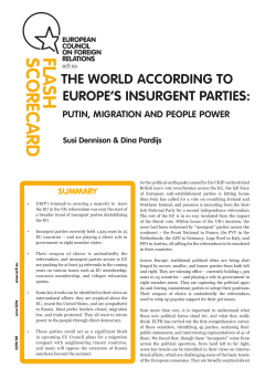 the world according to europe`s insurgent parties