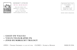 essay on values &bull; vieux t&eacute;l&eacute;graphe pa &bull; zind humbrecht trilogy