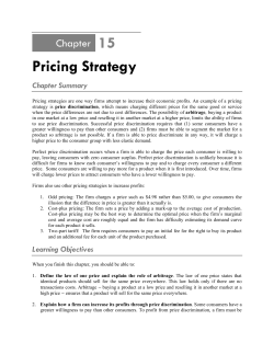 Pricing Strategy - Arbortown Properties