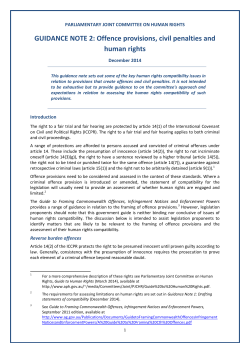 GUIDANCE NOTE 2: Offence provisions, civil penalties and human
