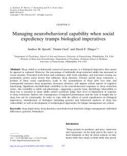 Managing neurobehavioral capability when social expediency