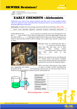 SKWIRK Brainiacs! EARLY CHEMISTS &ndash;Alchemists