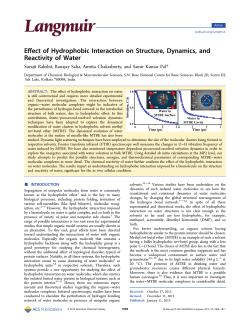 Effect of Hydrophobic Interaction on Structure, Dynamics