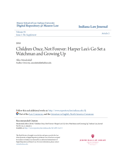 Harper Lee`s Go Set a Watchman and Growing Up