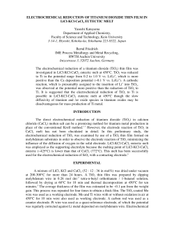 ELECTROCHEMICAL REDUCTION OF TITANIUM - RWTH