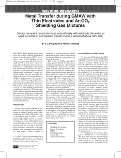 Metal Transfer during GMAW with Thin Electrodes and Ar