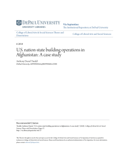 US nation-state building operations in Afghanistan