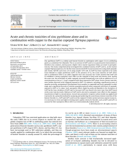 Acute and chronic toxicities of zinc pyrithione