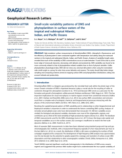 Small-scale variability patterns of DMS and phytoplankton in surface