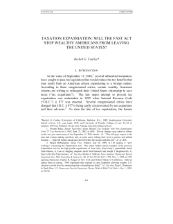 Taxation Expatriation: Will the Fast Act Stop