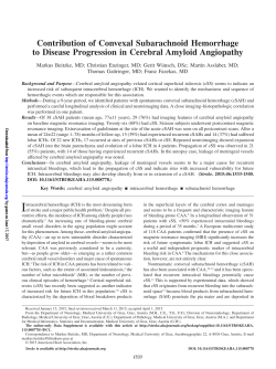 Contribution of Convexal Subarachnoid Hemorrhage to