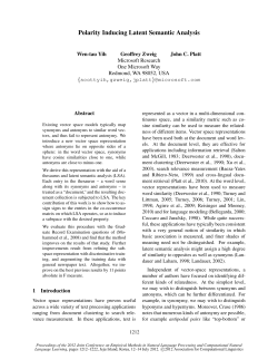 Polarity Inducing Latent Semantic Analysis