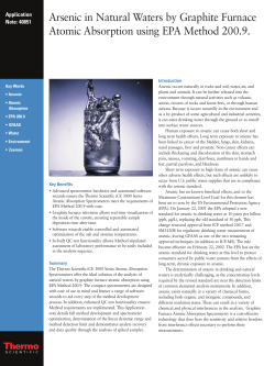 Arsenic in Natural Waters by Graphite Furnace Atomic Absorption