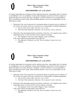 apostrophes at a glance apostrophes at a glance