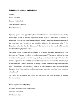 riedl - Rebellion, Revolution, and Religion