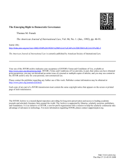 The Emerging Right to Democratic Governance