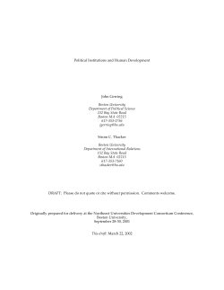Political Institutions and Human Development