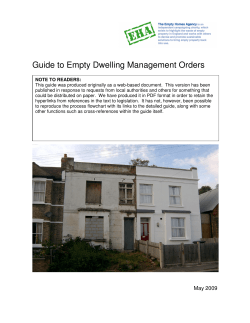 Guide to Empty Dwelling Management Orders