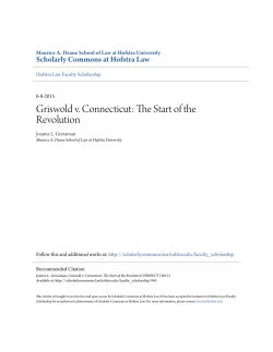 Griswold v. Connecticut: The Start of the Revolution
