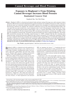 Canned Beverages and Blood Pressure