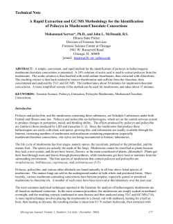 A Rapid Extraction and GC/MS Methodology for the