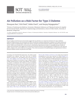Air Pollution as a Risk Factor for Type 2 Diabetes