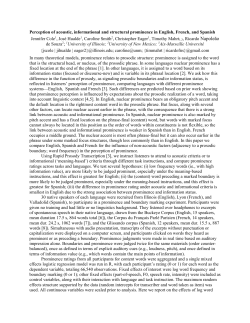Perception of acoustic, informational and structural prominence in
