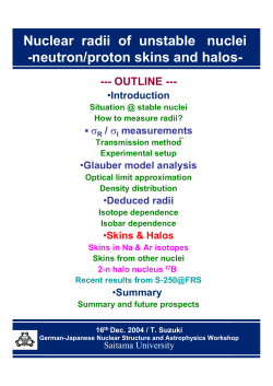 Nuclear radii of unstable nuclei and related topics