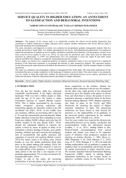 service quality in higher education: an antecedent to satisfaction and