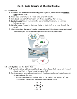 Ch. 8- Basic Concepts of Chemical Bonding