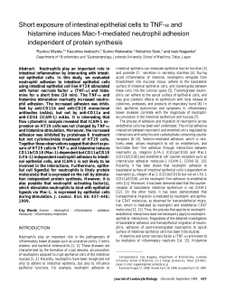 Short exposure of intestinal epithelial cells to TNF