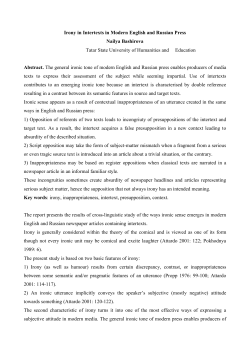 Irony in Intertexts in Modern English and Russian Press Nailya