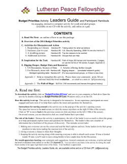 Budget Priorities Activity Leaders Guide and Supplementary Material