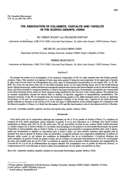 the association of columbite, tantalite and tapiolite in the