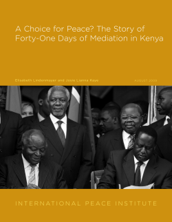 A Choice for Peace? The Story of Forty-One Days