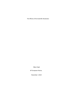 The Effects of the Scientific Revolution Elbert Iliadi AP European