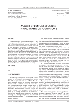 ANALYSIS OF CONFLICT SITUATIONS IN ROAD TRAFFIC ON