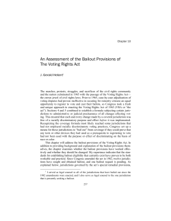 An Assessment of the Bailout Provisions of The Voting Rights Act