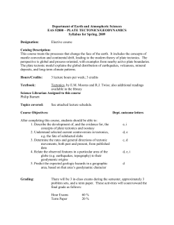 52800: Plate Tectonics/Geodynamics